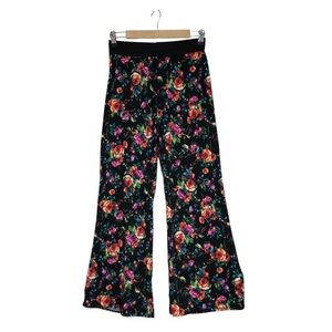 C’est La Vie USA Made Poly-spandex Floral Print Wrinkle Free Wide Leg Pants M